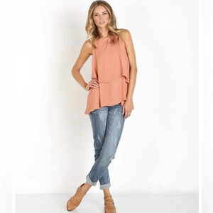 New Free People Layers In Love Tunic Womens Small Dark Apricot